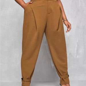 SHEIN Camel Pleated Women's Trousers
